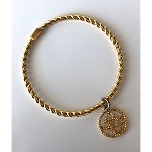 Coach- Frozen Rope Gold Bangle with Charm